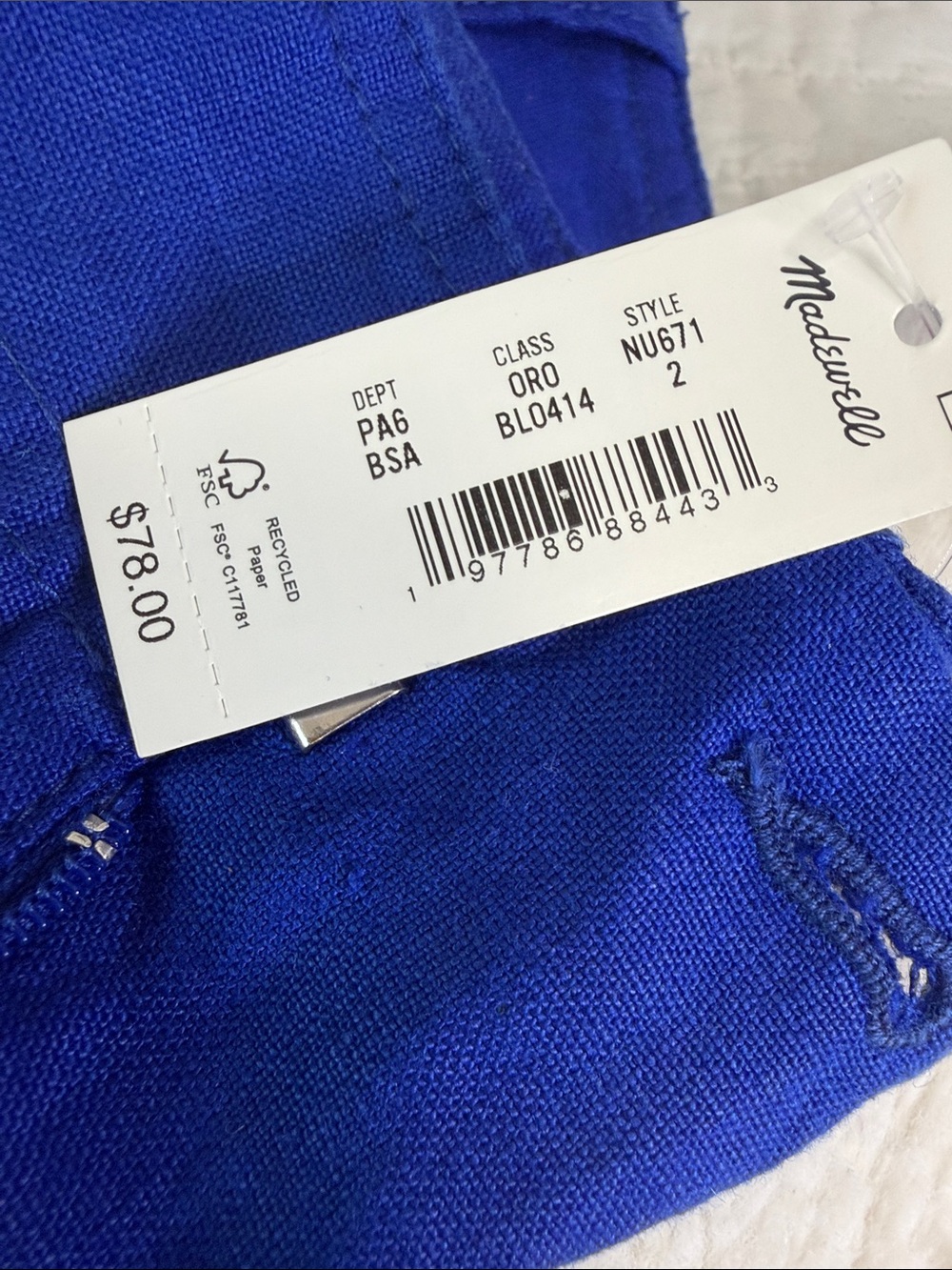 Madewell Cobalt Blue High-Waist Linen-Blend Shorts - Picture 6 of 6